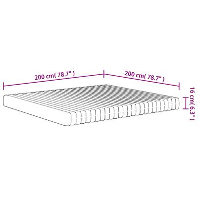 vidaXL Vaahtomuovipatja medium pehmeä 200x200 cm