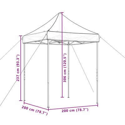 vidaXL Taitettava pop-up juhlateltta musta 200x200x306 cm