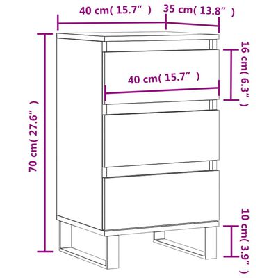 vidaXL Senkki savutammi 40x35x70 cm tekninen puu