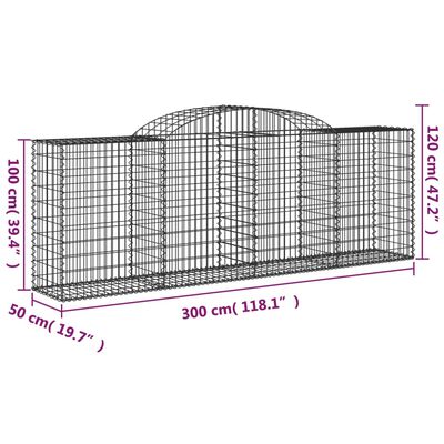 vidaXL Kaarevat kivikorit 7 kpl 300x50x100/120 cm galvanoitu rauta