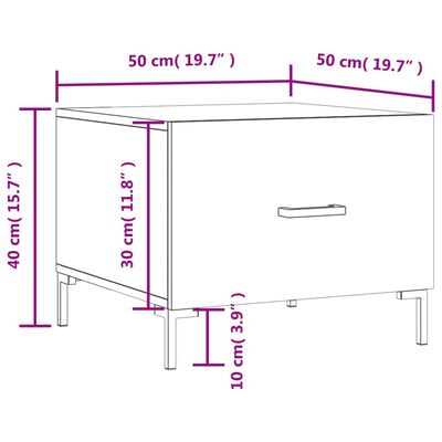 vidaXL Sohvapöydät 2 kpl harmaa Sonoma 50x50x40 cm tekninen puu