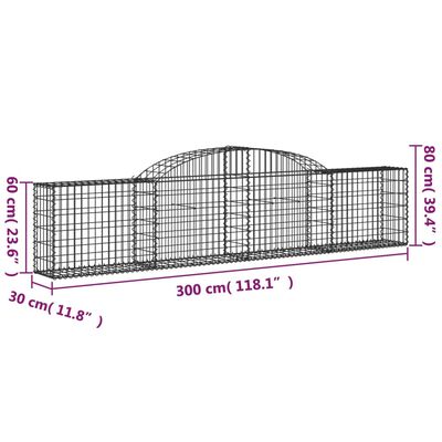 vidaXL Kaarevat kivikorit 20 kpl 300x30x60/80 cm galvanoitu rauta