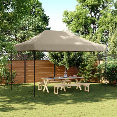 vidaXL Taitettava pop-up juhlateltta taupe 410x279x315 cm