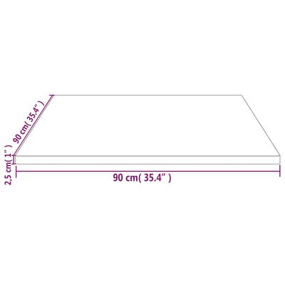 vidaXL Pöytälevy 90x90x2,5 cm täysi mänty neliö