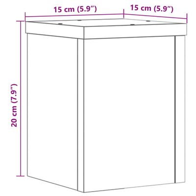 vidaXL Kasvitelineet 2 kpl musta 15x15x20 cm tekninen puu