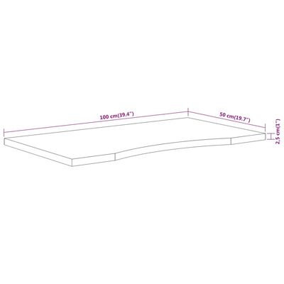 VidaXL Työpöydän pöytälevy 100x50x2,5 cm suorakaide täysi akasiapuu