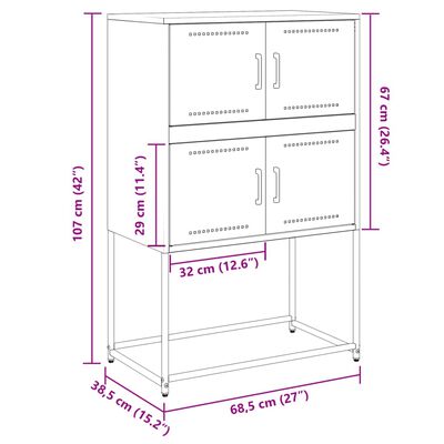 vidaXL Senkki pinkki 68,5x38,5x107 cm teräs