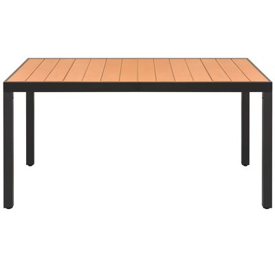 vidaXL Puutarhapöytä ruskea 150x90x74 cm alumiini ja WPC