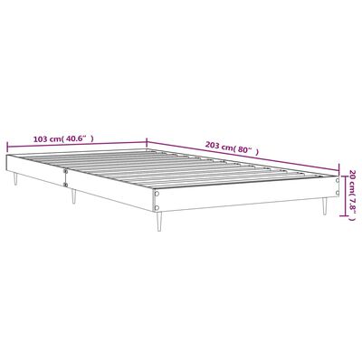 vidaXL Sängynrunko harmaa Sonoma 100x200 cm tekninen puu