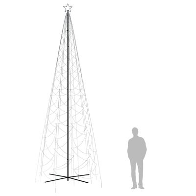 vidaXL Kartio joulukuusi 1400 kylmän valkoista LED-valoa 160x500 cm