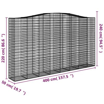 vidaXL Kaarevat kivikorit 6 kpl 400x50x220/240 cm galvanoitu rauta