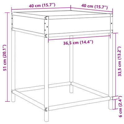 vidaXL sohvapöytä Infinity LED-valoilla musta 40x40x51 cm