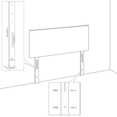 vidaXL Päätylevy musta 100x5x78/88 cm keinonahka