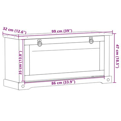 vidaXL Kenkäkaappi Corona 99x32x47 cm täysi mänty