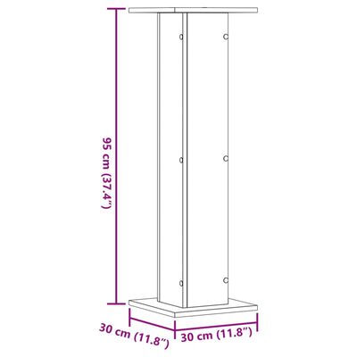 vidaXL Kasvitelineet 2 kpl betoninharmaa 30x30x95 cm tekninen puu