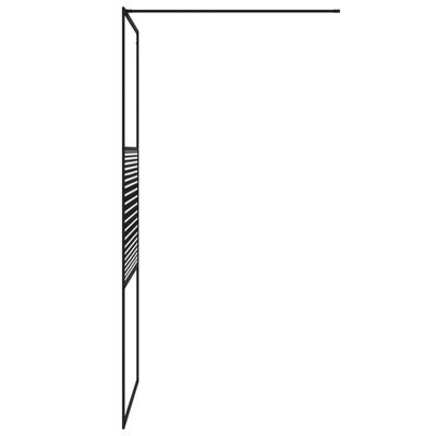 vidaXL Walk-in suihkuseinäke musta 90x195 cm kirkas ESG-lasi