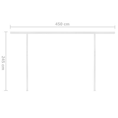 vidaXL Automaattisesti kelattava markiisi tolpilla 4,5x3m oranssirusk.