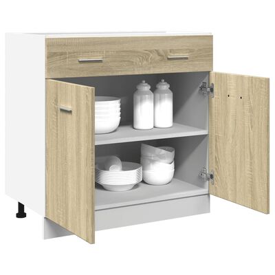 vidaXL Alalipastokaappi Sonoma-tammi 80x46x81,5 cm lastulevy