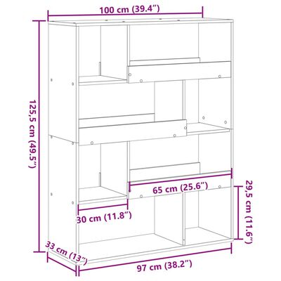 vidaXL Huoneenjakaja valkoinen 100x33x125,5 cm tekninen puu