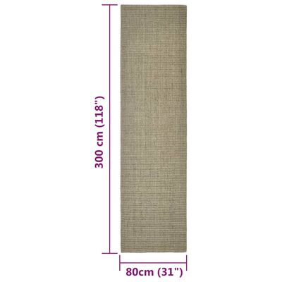 vidaXL Sisalmatto raapimispuulle taupe 80x300 cm