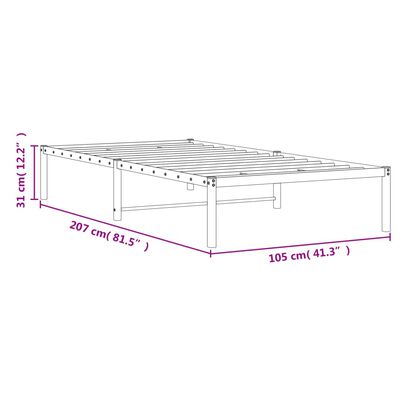 vidaXL Sängynrunko musta metalli 100x200 cm