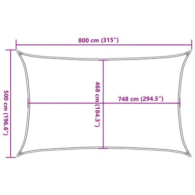 vidaXL Aurinkopurje hiekka 8x5 m 100% Oxford polyesteri