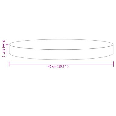 vidaXL Pöytälevy pyöreä valkoinen Ø40x3 cm täysi mänty