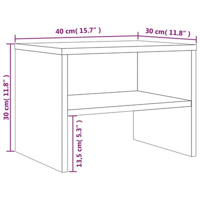 vidaXL Yöpöydät 2 kpl ruskea tammi 40x30x30 cm tekninen puu