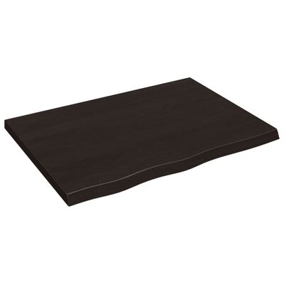 vidaXL Pöytälevy tummanruskea 80x60x(2-4) cm käsitelty täystammi