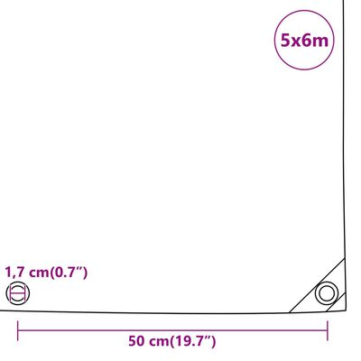 vidaXL Pressu vihreä 5x6 m 650 g/m²