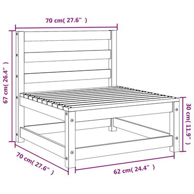 vidaXL Käsinojaton puutarhansohva 2 kpl 70x70x67 cm täysi douglaskuusi