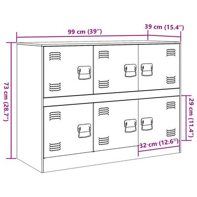 vidaXL Senkki pinkki 99x39x73 cm teräs