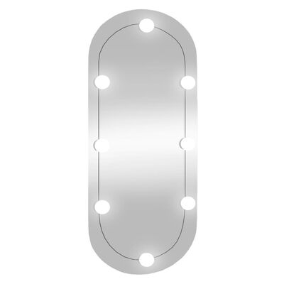 vidaXL Seinäpeili LED-valoilla 35x80 cm lasi ovaali