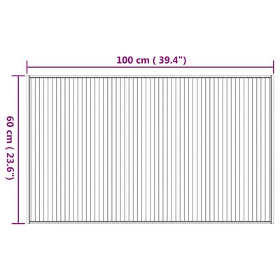 vidaXL Matto suorakaide luonnollinen 60x100 cm bambu