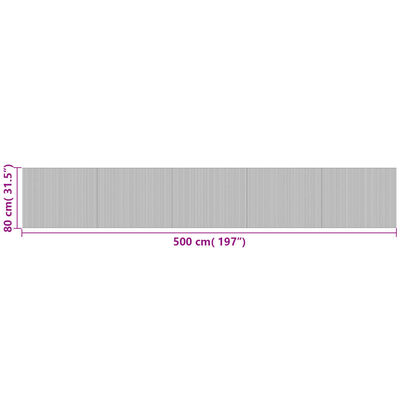 vidaXL Matto suorakaide tummanruskea 80x500 cm bambu