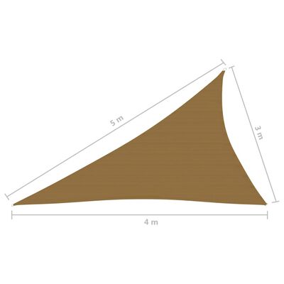 vidaXL Aurinkopurje 160 g/m² harmaanruskea 3x4x5 m HDPE