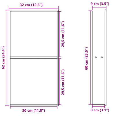 vidaXL Suihkuhylly harjattu kulta 32x62x9 cm ruostumaton teräs