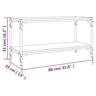 vidaXL TV-taso Sonoma-tammi 80x33x41 cm tekninen puu ja teräs