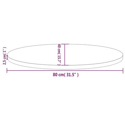 vidaXL Pöytälevy 80x40x2,5 cm täysi mänty ovaali