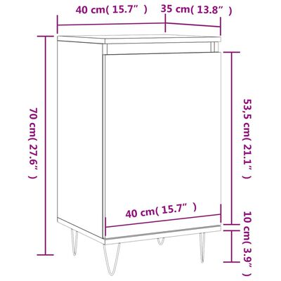 vidaXL Senkki ruskea tammi 40x35x70 cm tekninen puu