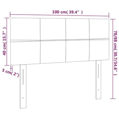 vidaXL Päätylevy vaaleanharmaa 100x5x78/88 cm kangas