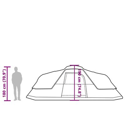 vidaXL Perheteltta kupoli 11 henkilölle harmaa ja oranssi vedenkestävä