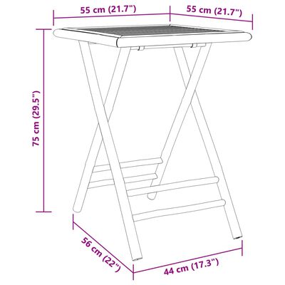 vidaXL 3-osainen Bistrosarja bambu