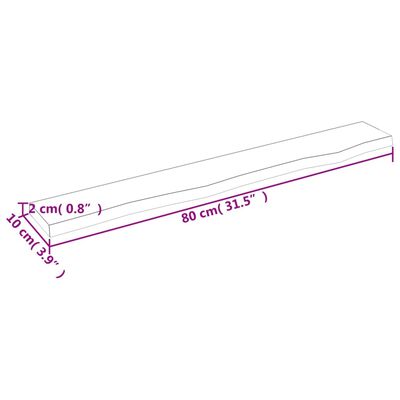 vidaXL Seinähylly 80x10x2 cm käsittelemätön täysi tammi