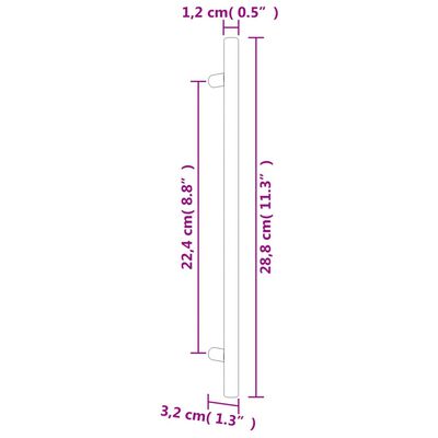 vidaXL Kaapin kahvat 20 kpl pronssi 224 mm ruostumaton teräs