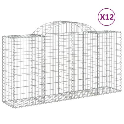 vidaXL Kaarevat kivikorit 12 kpl 200x50x100/120 cm galvanoitu rauta