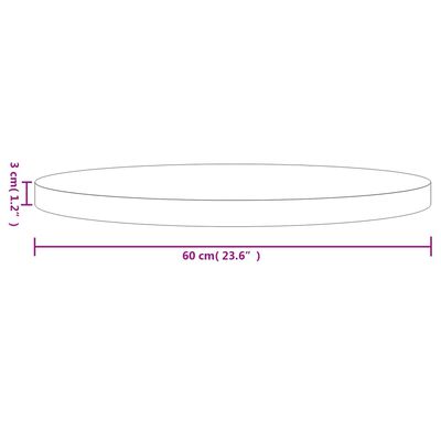 vidaXL Pöytälevy pyöreä musta Ø60x3 cm täysi mänty