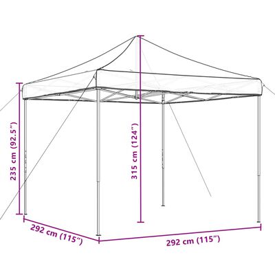 vidaXL Taitettava pop-up juhlateltta oranssi 292x292x315 cm