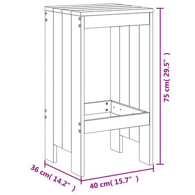 vidaXL Baarijakkarat 2 kpl 40x36x75 cm täysi mänty