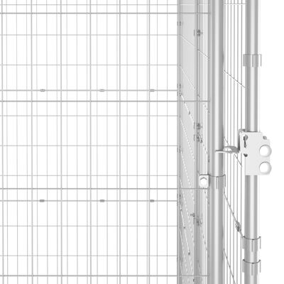 vidaXL Koiran ulkohäkki katolla galvanoitu teräs 26,62 m²